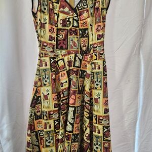 Medium Pinup Couture, Pinup Girl Clothing, Laura Byrnes Tiki Tiles Heidi Swing
